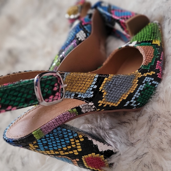 ASOS design Penley Slingback heels multi snake - Picture 3 of 5